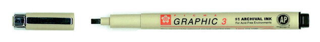 Sakura Pigma Graphic 3 - 3.0 mm - Noir